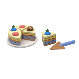 Aga4Kids Holz Kuchen Spielzeug Essen Set, Geburtstagstorte zum Schneiden, Rollenspiel Lebensmittel für Kinder