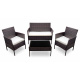 Aga Garten Rattan Set MR4253 Dunkelbraun