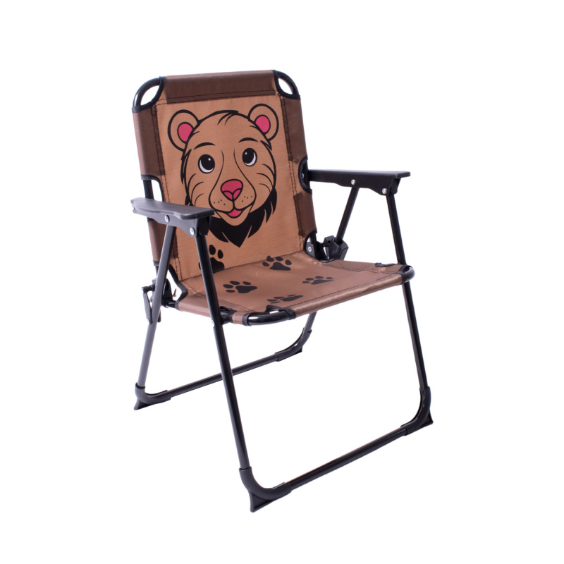 Linder Exclusiv Campingstuhl für Kinder Klappstuhl Gartenstuhl Kind Klappsessel Kinderklappstuhl Braun