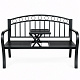 Aga Metall-Gartenbank mit ausklappbarem Tisch 127x53x84 cm