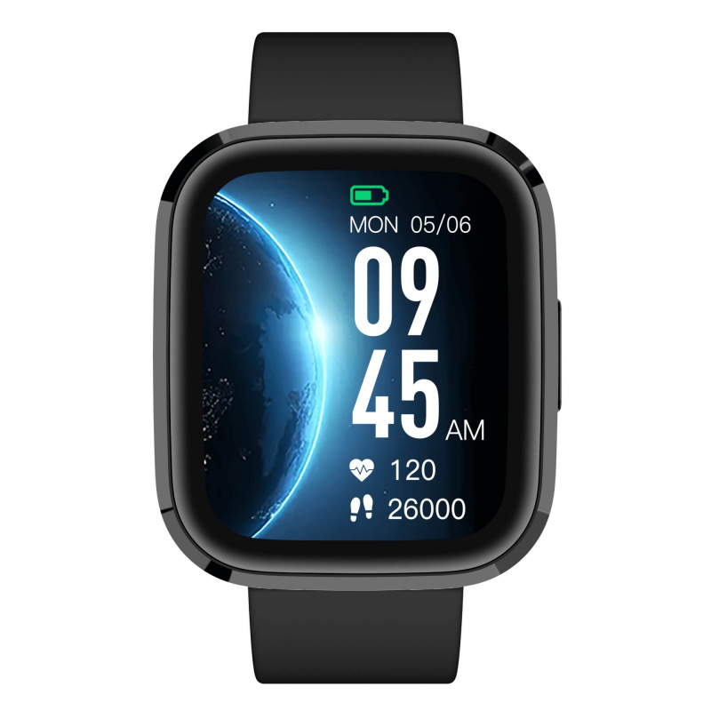 Garett GRC STYLE Smartwatch Schwarz mit schwarzem Silikonarmband