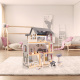 Aga MDF Holzpuppenhaus + Möbel 78cm schwarz LED