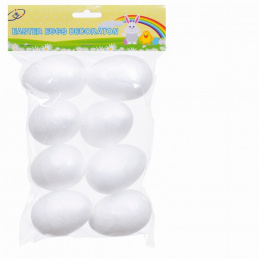 Jajka ze styropianu białe 8 wielkanocne