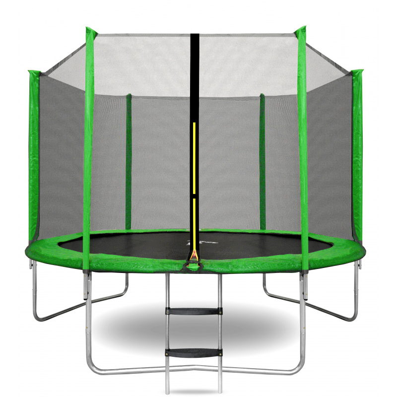 Aga SPORT TOP Trampolin,Kindertrampolin,Gartentrampolin mit Sicherheitsnetz  305 cm 10 ft Hellgrün + Schutznetz + Leiter