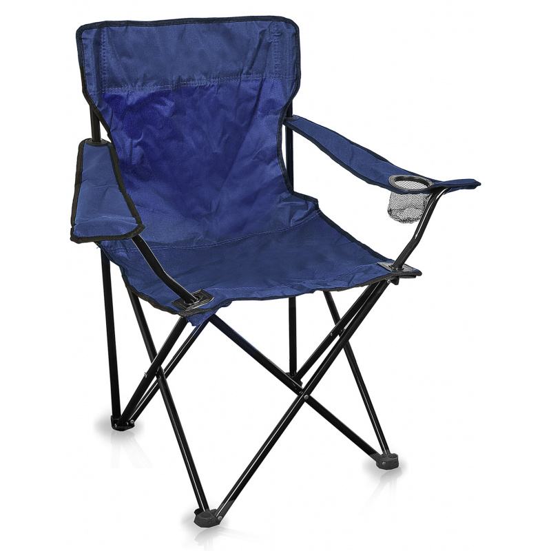 Aga Klappstuhl MR2001 – Campingstuhl & Angelstuhl mit Getränkehalter & Tragetasche, bis 120 kg Blau Faltbar Stuhl, Gartenstuhl