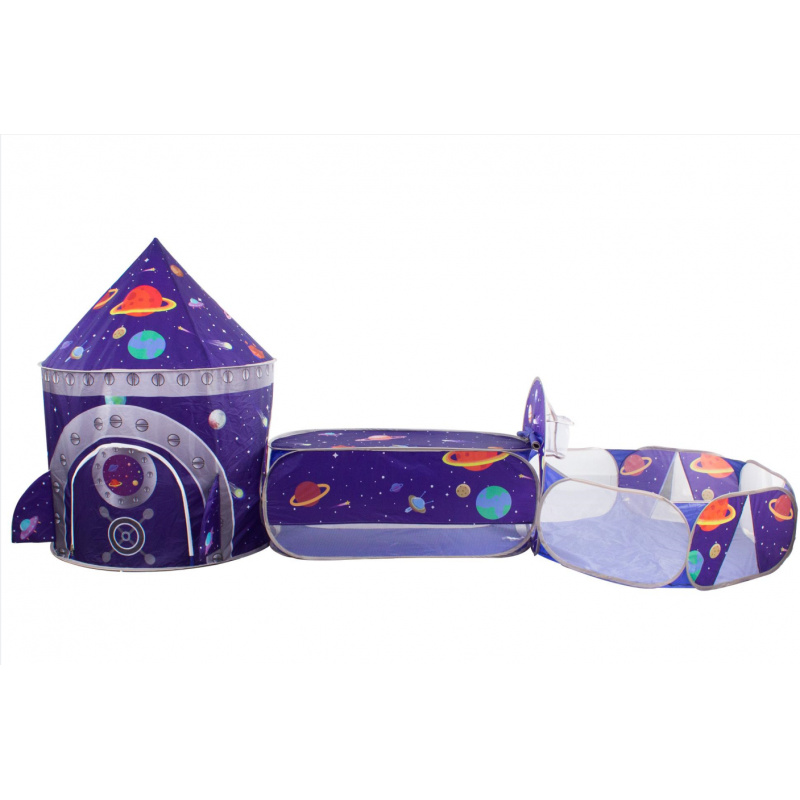 Aga4Kids Kinderspielzelt mit Klettertunnel Galaxie