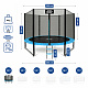 Aga SPORT PRO Trampolin 305 cm 10 ft Hellblau, Kindertrampolin, Gartentrampolin mit Sicherheitsnetz + Sicherheitsnetz + Leiter
