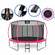 Aga SPORT EXCLUSIVE Trampolin 366 cm 12 ft Rosa, Kindertrampolin, Gartentrampolin mit Sicherheitsnetz + Sicherheitsnetz + Leiter
