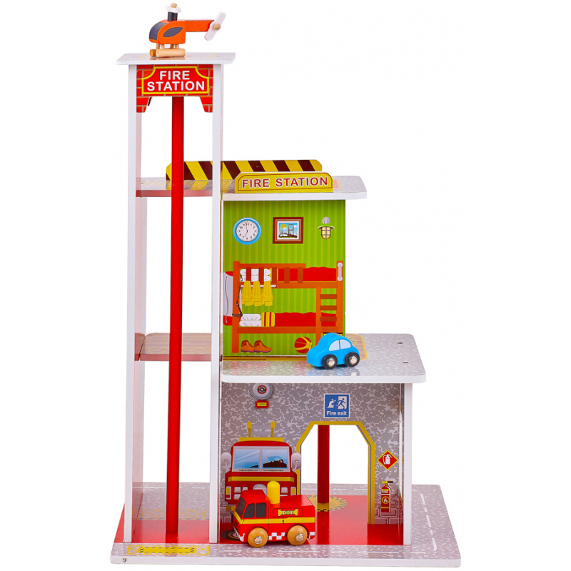 Aga4Kids Hölzerne Feuerwache Spielset