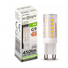 LED žárovka - G9 - 5W - 450lm - teplá bílá
