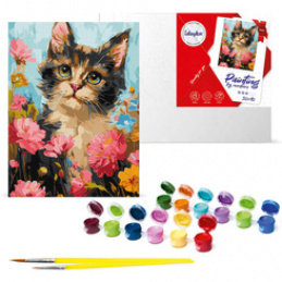 Zestaw do malowania po numerach Puszysty w kwiatach KHO6600  30x40 AP0012 uniwersalny