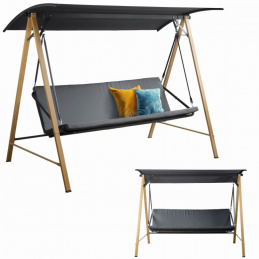 Huśtawka 3-osobowa z daszkiem i poduszkami bujana