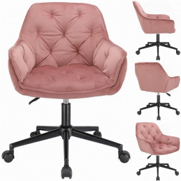 Krzesło biurowe LARGO różowe - czarna podstawa Krzesło biurowe LARGO różowe - czarna podstawa