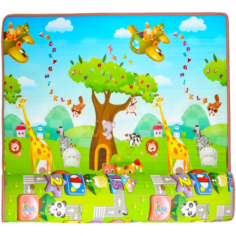 Aga4Kids Kinder Spielmatte 150x180 cm MR113 Krabbelmatte, Spielmatte doppelseitig, Spielunterlage ,Spielteppich, Spielteppich für Kinder