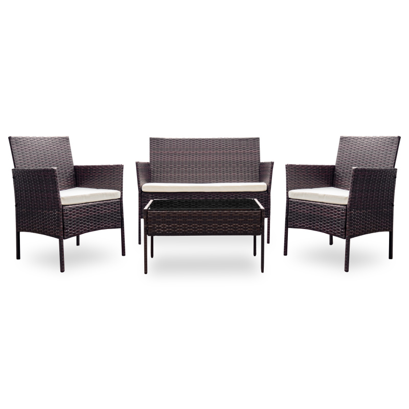 Aga Garten Rattan Set MR4253 Dunkelbraun