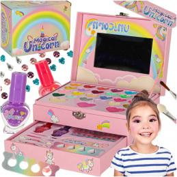 Sada na líčení a nehty make-up kosmetika stíny laky zásuvky jednorožec