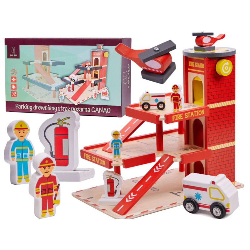 Aga LULILO Holzgarage GANAO Feuerwehr