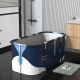 Aga Tragbare Badewanne, faltbare Badewanne für Erwachsene, drinnen und draußen, heißes Spa, Eisbad, 120 x 60 x 60 cm, Blau/Weiss