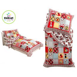 KidKraft Bettwäsche aus Mikrofaser FIRE TRUCK 100x150, 60x75 cm