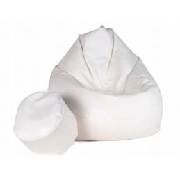 Aga Sitzsack Relaxationbag XXXL + Fußstütze Weiß