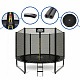 Aga SPORT PRO Trampolin 305 cm 10 ft Schwarz, Kindertrampolin, Gartentrampolin mit Sicherheitsnetz + Sicherheitsnetz + Leiter
