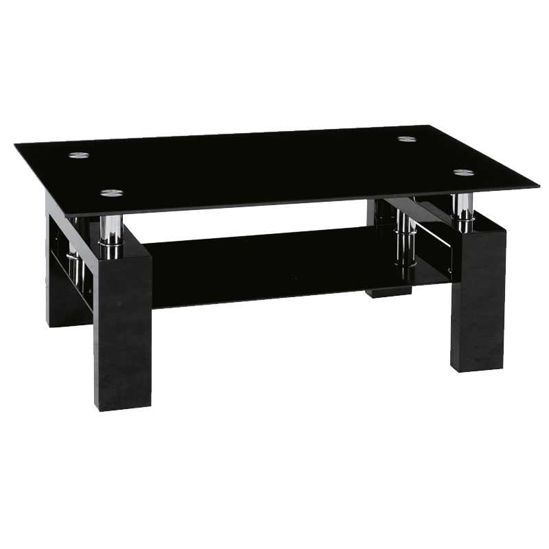 Signal Kaffeetisch LISA II für Wohnzimmer Flur Schlafzimmer 110x60x55 cm Schwarz / Schwarz lackiert