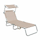 Aga 2x Gartenliege mit verstellbarem Dach Beige