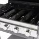 GoodHome Tippah Gasgrill,Grillwagen ausgestattet mit 4 separater Brennern Regelung