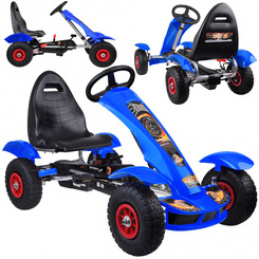 Niebieski sportowy GOKART na pedały dla dzieci 50kg Pompowane koła SP0209 uniwersalny Niebieski sportowy GOKART na pedały dla dzieci 50kg Pompowane koła SP0209 uniwersalny