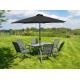Linder Exclusiv knickbar Sonnenschirm, Gartenschirm Ø 300 cm,mit Kurbelmechanismus ,Hellgrau