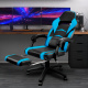 Aga Spielstuhl, Bürostuhl, Drehbarer Spielstuhl, Gamingstuhl, Racing Schreibtischstuhl,Chefsessel mit Fußstütze - Hellblau