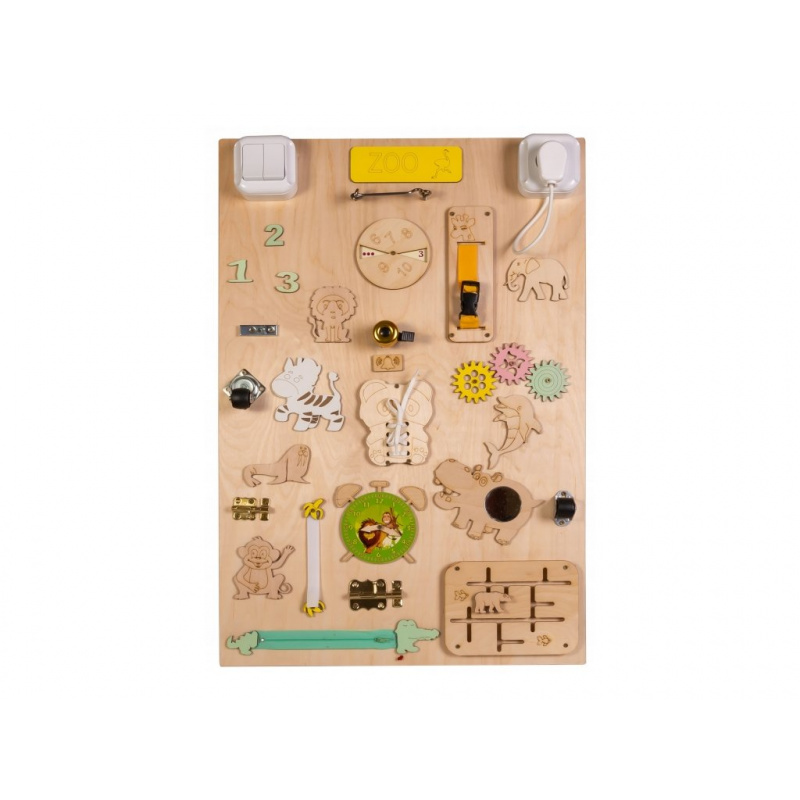 Aga4Kids Doppelseitige Lehrtafel ZOO Natürliches Desing MT17