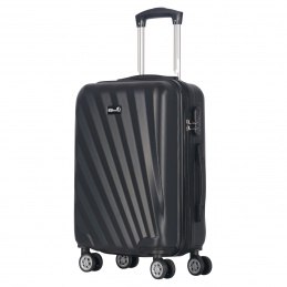 Aga Travel Hartschalenkoffer Rollkoffer Reisekoffer Handgepäck, ABS-Material leicht, mit Code Schloss und 4 multidirektionale Räder langlebig MR4664 Schwarz