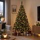 Aga Weihnachtsbaum 220 cm mit Tannenzapfen und leicht mit Kunstschnee bedeckt, Künstlicher Weihnachtsbaum, Tannenbaum mit ständer, Christbaum, Kunstbaum Weihnachten