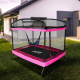 Aga Rechteckiges Trampolin, Kindertrampolin, Gartentrampolin mit Sicherheitsnetz 122x183 cm Rosa + Schutznetz
