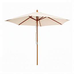 Linder Exclusiv Gartensonnenschirm mit Holzkonstruktion 250 cm Beige