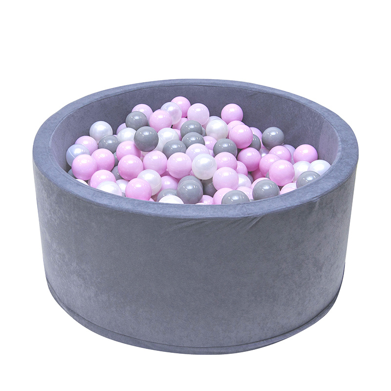 Aga Bällebad für Baby ab 1 Jahr, Rundes Weiches Schaumstoff Bällepool mit 200 Bälle, 90x40 cm Ballgrube Spielzeug für Kleinkinder, 884