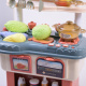 Aga4Kids Interaktive Realistische Kinderküche mit Licht und Soundeffekten – Spielküche aus Kunststoff mit 38 Zubehörteilen