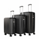 Aga Travel Kofferset 3 Teilig Hartschale  ABS+PC  Reisekoffer Haltbar Trolley Handgepäck Sets mit TSA Schloss und 4 Rollen  MR4667 Schwarz