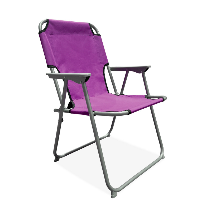 Linder Exclusiv Klappstuhl Oxford PO2600L Lila  – Campingstuhl & Angelstuhl, bis 100 kg, Faltbar Stuhl, Gartenstuhl