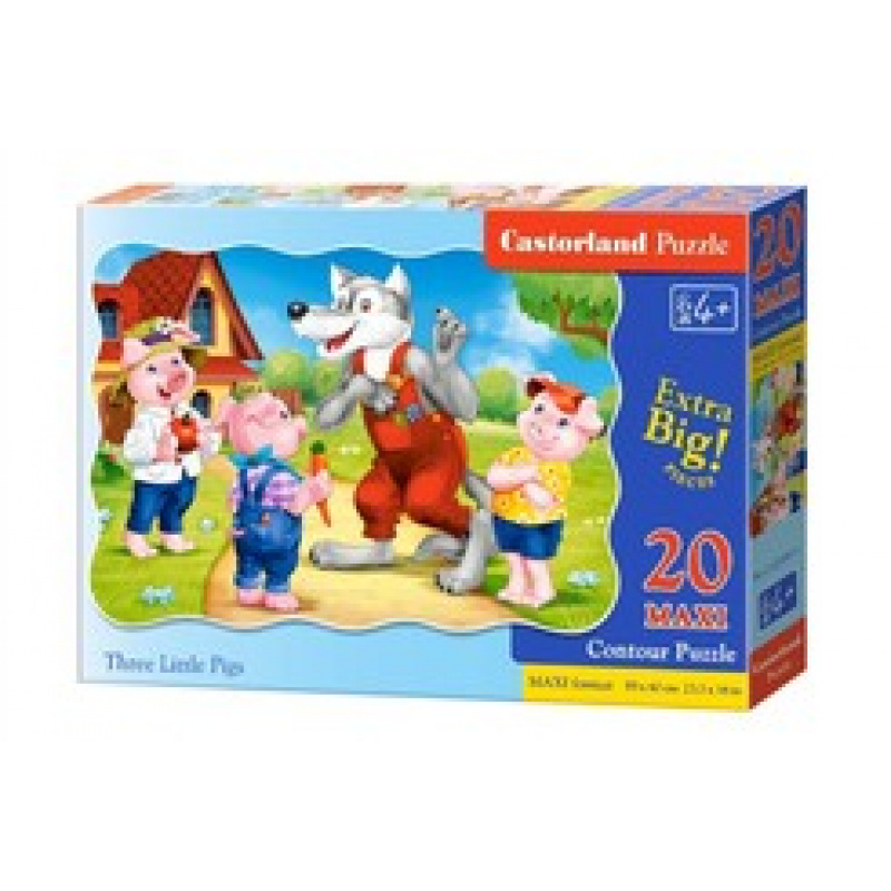 CASTORLAND Puzzle 20 MAXI Teile - Drei kleine Schweinchen