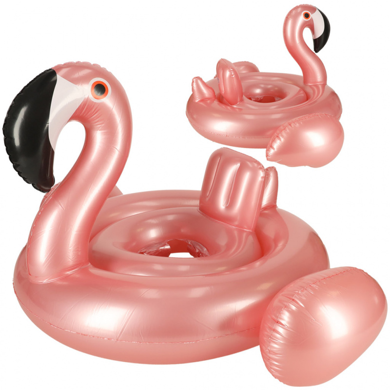 Aga Aufblasbarer Ring mit Sitz für Kinder Flamingo