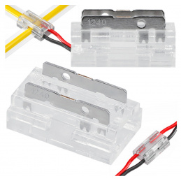 Univerzální konektor pro COB SMD LED pásek 8mm, hranatý - zacvakávací