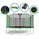 Aga SPORT PRO Trampolin 366 cm 12 ft Hellgrün,Kindertrampolin,Gartentrampolin mit Sicherheitsnetz + Schutznetz + Leiter
