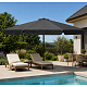 Linder Exclusiv Sonnenschirm, Gartenschirm 400 cm Dunkelgrau