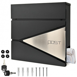 M44C SKRZYNKA POCZTOWA NA LISTY GAZETY    ANTRACYT- STEEL