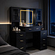 Aga Schminktisch mit Spiegel und LED-Beleuchtung MRDT33 Schwarz