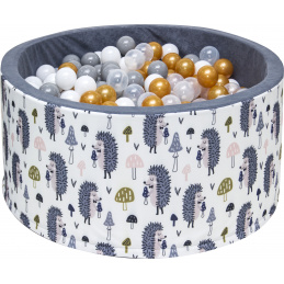 Aga Bällebad für Baby ab 1 Jahr, Rundes Weiches Schaumstoff Bällepool mit 200 Bälle, 90x40 cm Ballgrube Spielzeug für Kleinkinder, 492