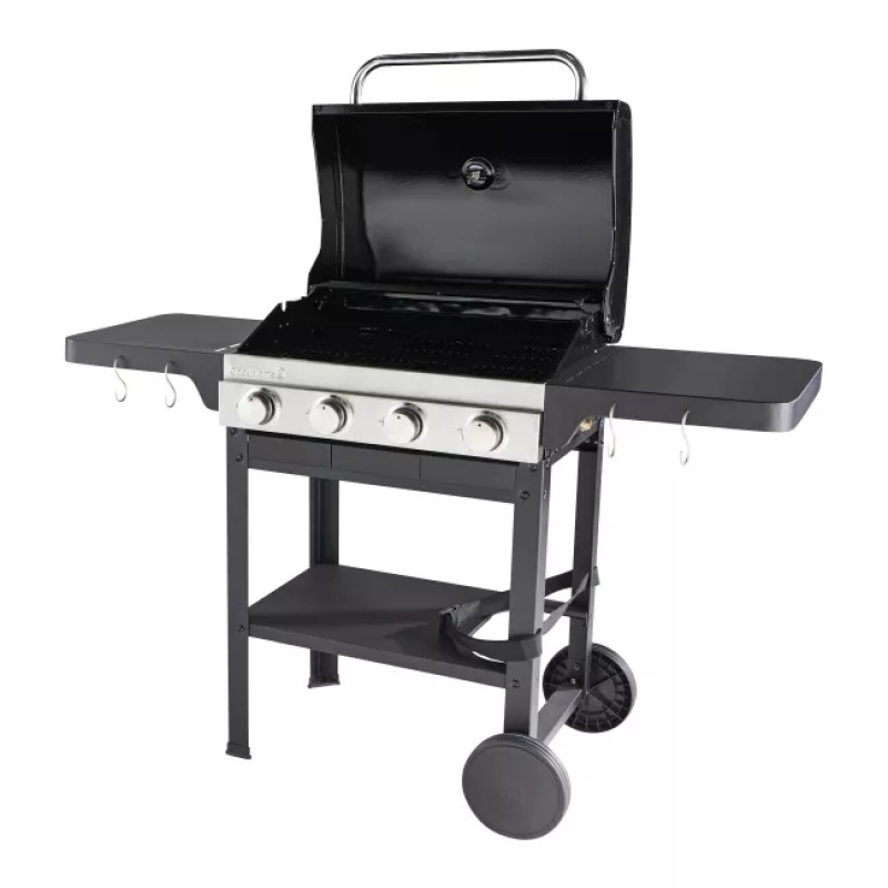 GoodHome Tippah Gasgrill,Grillwagen ausgestattet mit 4 separater Brennern Regelung