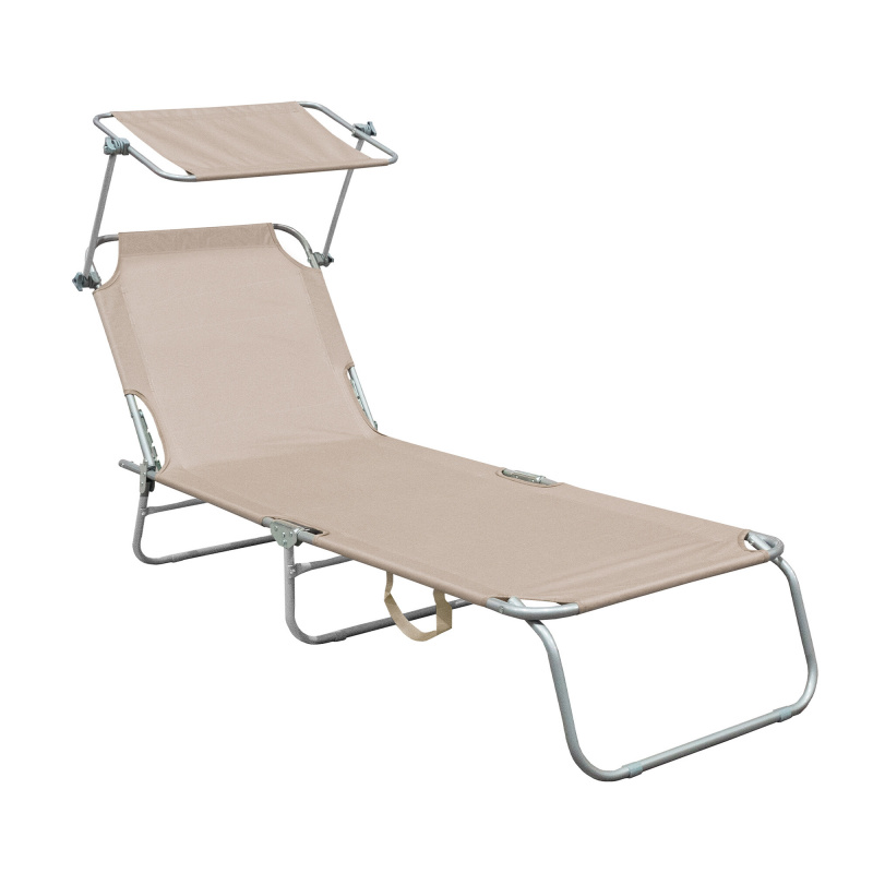 Aga Garten-Liegestuhl MR4254-Beige mit Baldachin